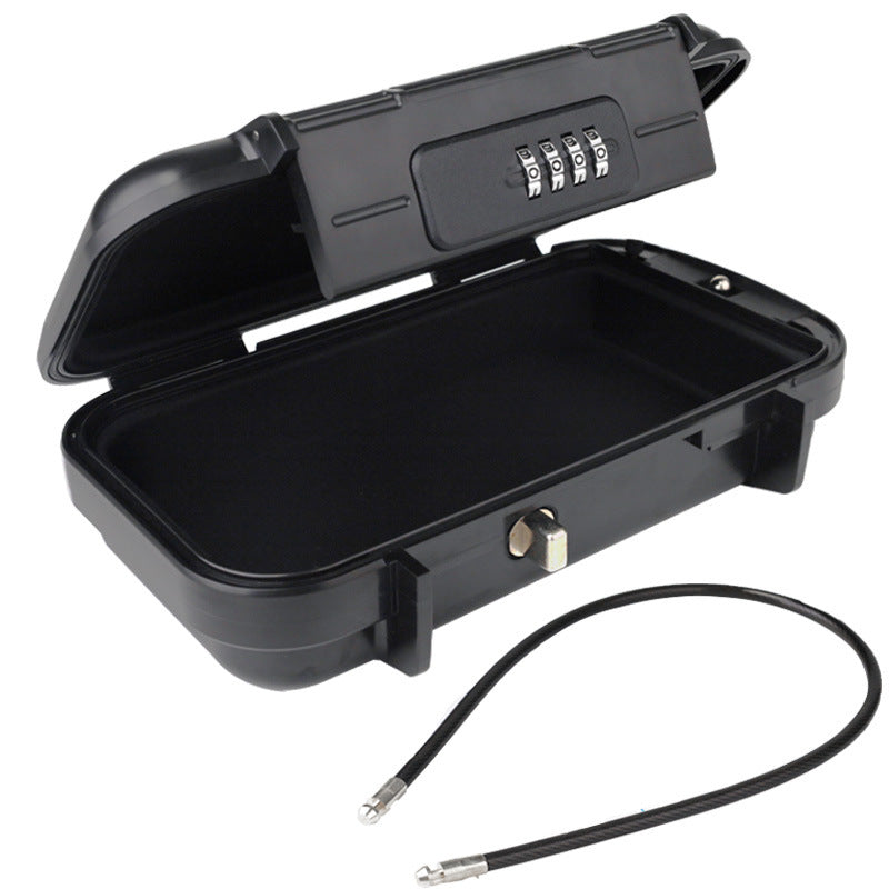 Portable Beach Lock Box — 4-Digit Combo Safe with Removable Steel Cable