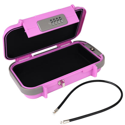 Portable Beach Lock Box — 4-Digit Combo Safe with Removable Steel Cable
