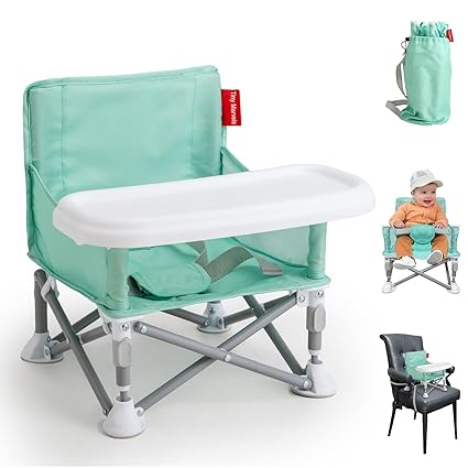 Portable 3-in-1 Baby Booster Seat – Foldable High Chair with Removable Tray, Safety Harness & Carry Bag | Ages 6M–3Y