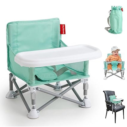 Portable 3-in-1 Baby Booster Seat – Foldable High Chair with Removable Tray, Safety Harness & Carry Bag | Ages 6M–3Y