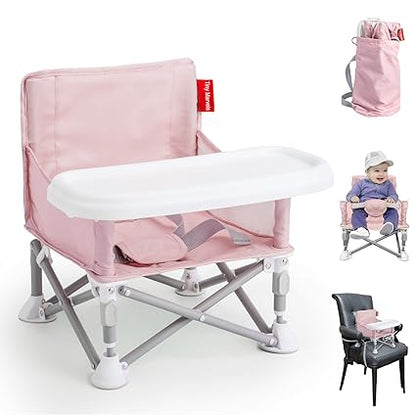 Portable 3-in-1 Baby Booster Seat – Foldable High Chair with Removable Tray, Safety Harness & Carry Bag | Ages 6M–3Y