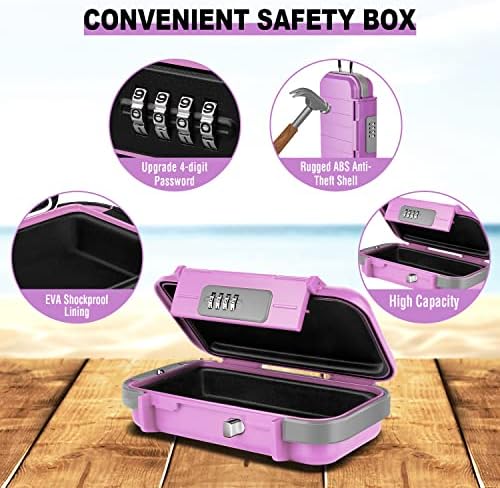 Portable Beach Lock Box — 4-Digit Combo Safe with Removable Steel Cable