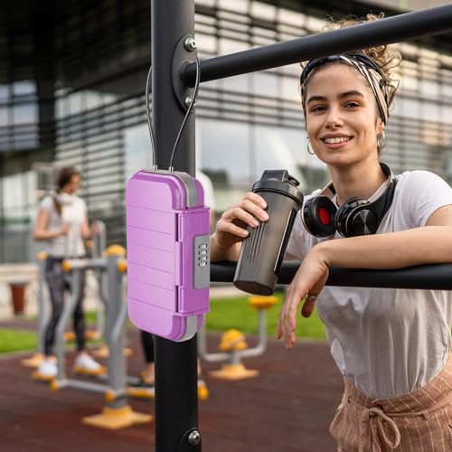 Portable Beach Lock Box — 4-Digit Combo Safe with Removable Steel Cable