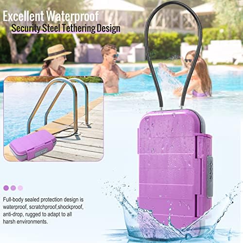 Portable Beach Lock Box — 4-Digit Combo Safe with Removable Steel Cable