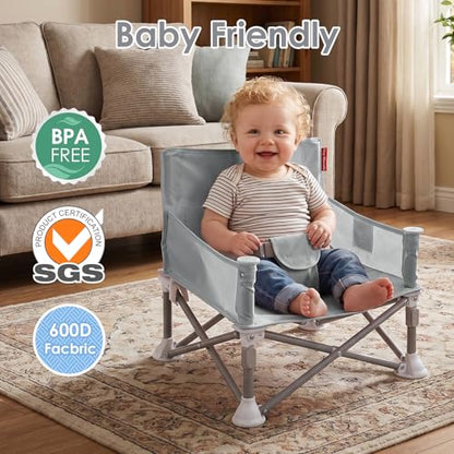 Portable 3-in-1 Baby Booster Seat – Foldable High Chair with Removable Tray, Safety Harness & Carry Bag | Ages 6M–3Y
