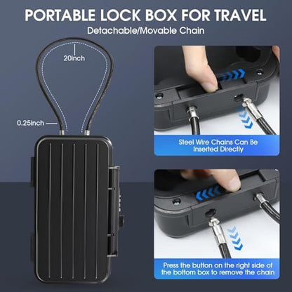 Portable Beach Lock Box — 4-Digit Combo Safe with Removable Steel Cable