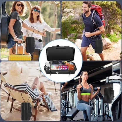 Portable Beach Lock Box — 4-Digit Combo Safe with Removable Steel Cable