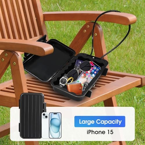 Portable Beach Lock Box — 4-Digit Combo Safe with Removable Steel Cable