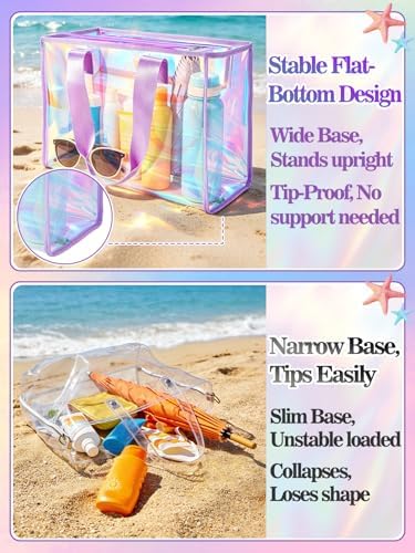 Iridescent Beach Bag Set – Large Tote bag with Matching Pouch