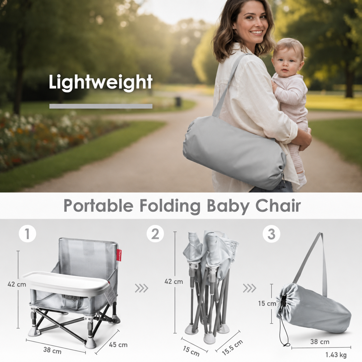 Portable 3-in-1 Kids Chair – Foldable Travel Seat