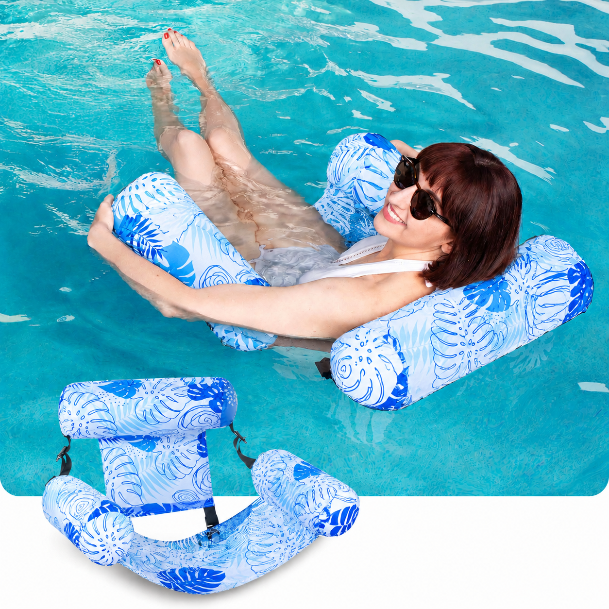 Inflatable Pool Float Chair| Adults Pool Lounger for Pool, Lake & Beach
