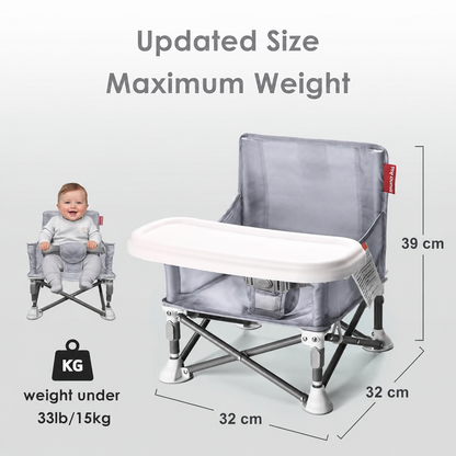 Portable 3-in-1 Baby Booster Seat – Foldable High Chair with Removable Tray, Safety Harness & Carry Bag | Ages 6M–3Y