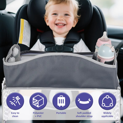 Kids Travel Tray for Car Seat – Foldable Lap Desk with Tablet Holder