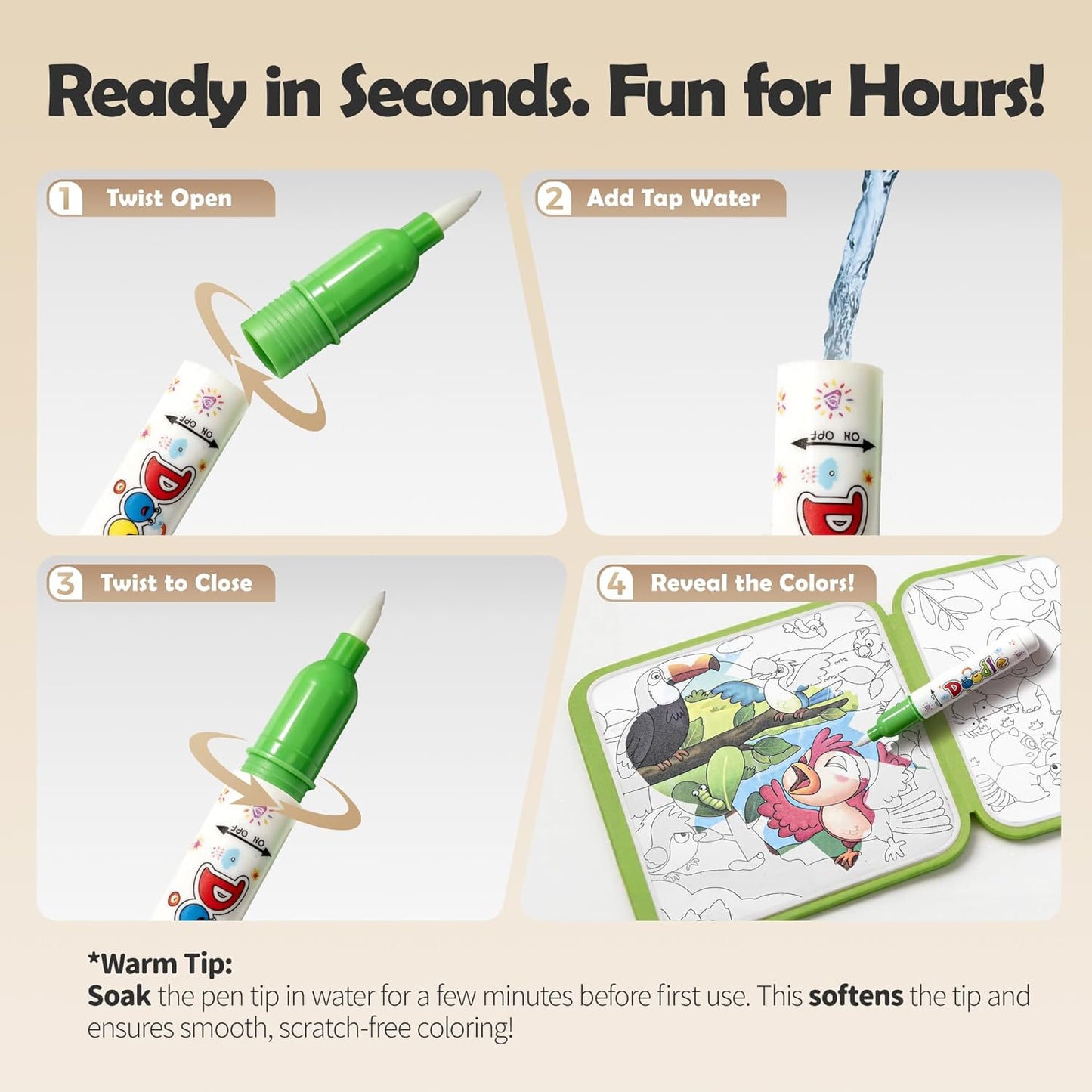 Reusable Water Coloring Books for Kids